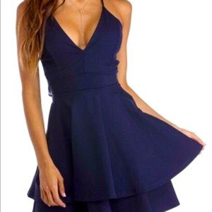 Navy blue skater dress